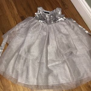 Biscotti silver dress with matching shrug